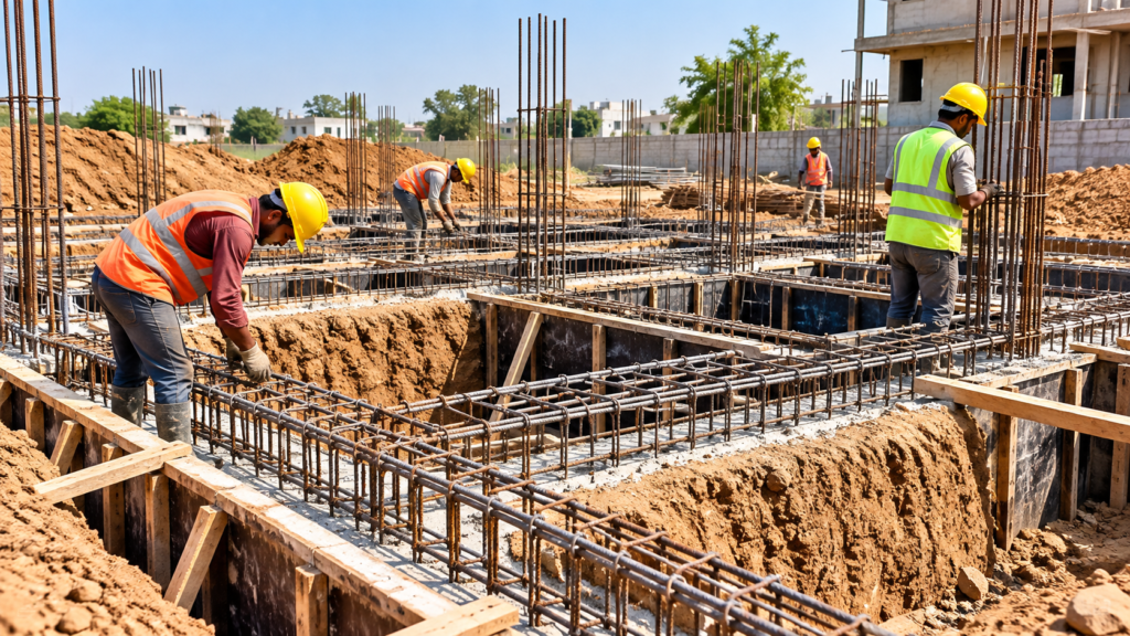 Foundation Contractor work at a project site
